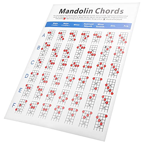 Notas de Acordes de Mandolina, Acordes de Mandolina, Embalaje de Tubo Largo, Accesorios de Instrumentos Musicales, Prácticos para Principiantes