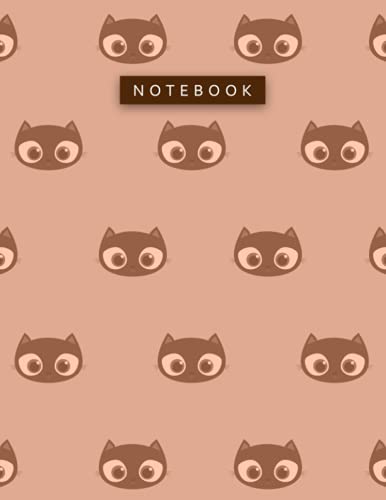 Notebook Strawberry Blonde Color Cute Lovely Cat Face Patterns Cover Lined Journal: 21.59 x 27.94 cm, Pretty, To Do List, Work List, Daily, 8.5 x 11 inch, Hour, A4, 110 Pages, Planning