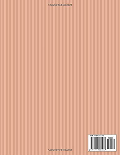 Notebook Strawberry Blonde Color Foxes Vertical Stripes Patterns Cover Lined Journal: 110 Pages, Do It All, 21.59 x 27.94 cm, Weekly, Meal, Planning, Diary, Personal, 8.5 x 11 inch, A4