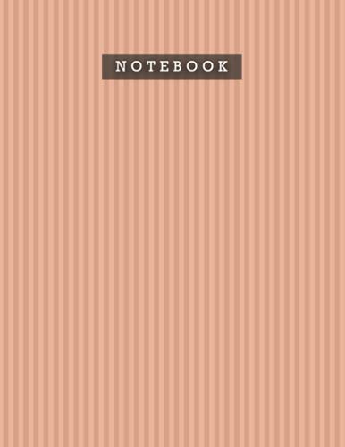 Notebook Strawberry Blonde Color Foxes Vertical Stripes Patterns Cover Lined Journal: 110 Pages, Do It All, 21.59 x 27.94 cm, Weekly, Meal, Planning, Diary, Personal, 8.5 x 11 inch, A4