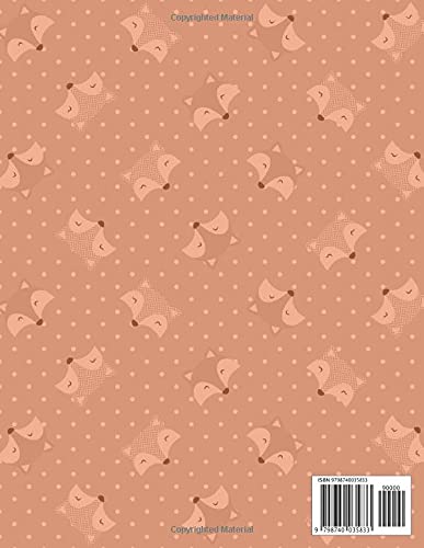 Notebook Strawberry Blonde Color Smile Foxes Patterns Cover Lined Journal: 110 Pages, Weekly, Diary, 21.59 x 27.94 cm, Personal, Planning, Do It All, 8.5 x 11 inch, A4, Meal