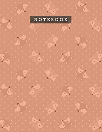 Notebook Strawberry Blonde Color Smile Foxes Patterns Cover Lined Journal: 110 Pages, Weekly, Diary, 21.59 x 27.94 cm, Personal, Planning, Do It All, 8.5 x 11 inch, A4, Meal