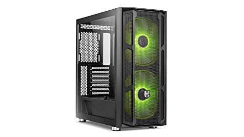 Nox Hummer Nova -NXHUMMERNOVA- Semitorre ARGB ATX-Micro ATX-ITX, 2 ventiladores ARGB 200mm preinstalados, cristal templado, espacio para hasta 8 ventiladores, USB 3.0, color negro