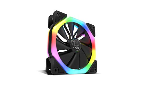 NOX XTREME PRODUCTS Hummer S-FAN -NXHUMMERSFAN- Ventilador PC 120 mm, doble anillo LED ARGB Rainbow, pads de goma antivibración, gran flujo de aire, 3 pines, color negro