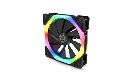 NOX XTREME PRODUCTS Hummer S-FAN -NXHUMMERSFAN- Ventilador PC 120 mm, doble anillo LED ARGB Rainbow, pads de goma antivibración, gran flujo de aire, 3 pines, color negro