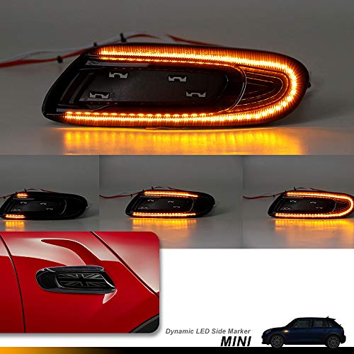 NSLUMO Led indicadores laterales marcador repetidor luz para Mini Cooper F55 F56 F57 S SD Cabriolet JCW ámbar dinámico Led intermitente lámpara 2 uds lente de humo