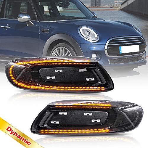 NSLUMO Led indicadores laterales marcador repetidor luz para Mini Cooper F55 F56 F57 S SD Cabriolet JCW ámbar dinámico Led intermitente lámpara 2 uds lente de humo