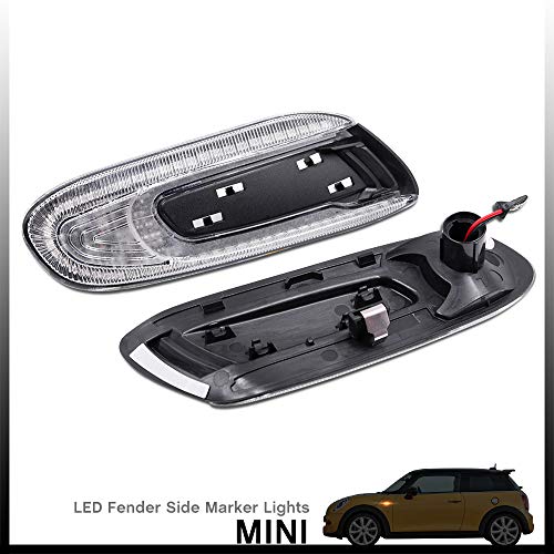 NSLUMO Led indicadores laterales marcador repetidor luz para Mini Cooper F55 F56 F57 S SD Cabriolet JCW ámbar dinámico Led intermitente lámpara 2 uds lente transparente