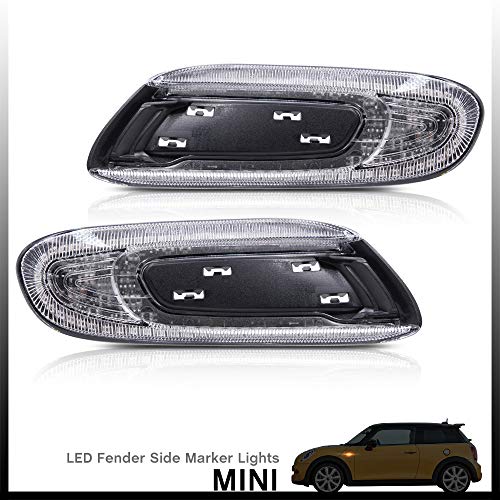 NSLUMO Led indicadores laterales marcador repetidor luz para Mini Cooper F55 F56 F57 S SD Cabriolet JCW ámbar dinámico Led intermitente lámpara 2 uds lente transparente