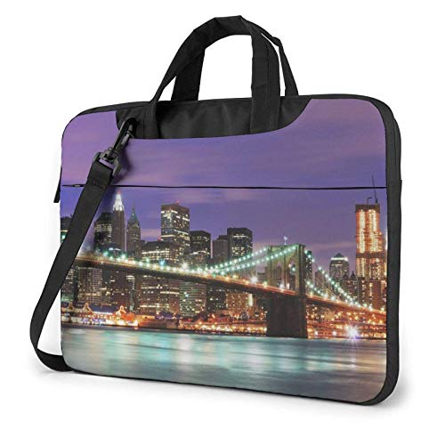 Nueva York Night Laptop Bag Messenger Bag Maletín Satchel Shoulder Crossbody Sling Bolsa de Trabajo