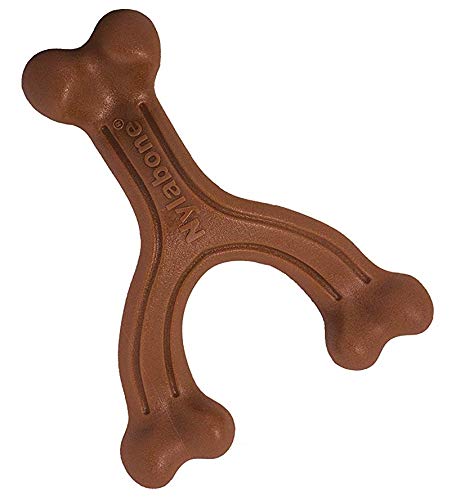 Nylabone Extreme Wishbone Sabor a Bisonte | Juguete masticable mordidas potentes | Pequeño | para Perros de hasta 11 kg, Nylon, No se Aplica, S