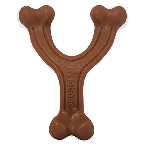 Nylabone Extreme Wishbone Sabor a Bisonte | Juguete masticable mordidas potentes | Pequeño | para Perros de hasta 11 kg, Nylon, No se Aplica, S