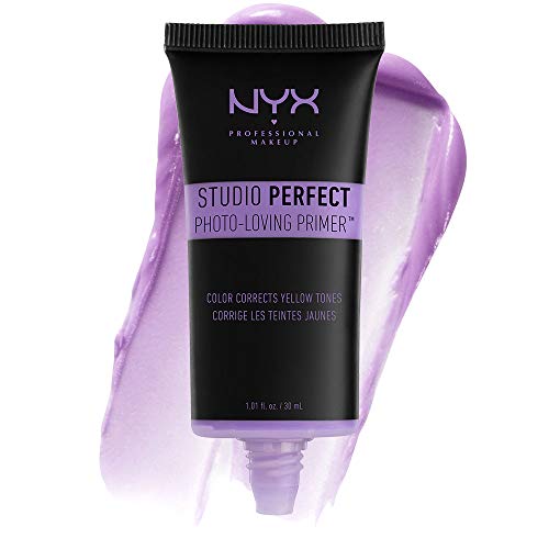 NYX Professional Makeup Prebase de maquillaje Studio Perfect Primer - Lavender, Minimiza poros y líneas finas, Tez unificada, Fórmula vegana