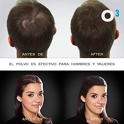 O³ Fibras Capilares Castaño Oscuro 2 Unidades - Keratin Fibers Castaño Oscuro 100% Natural para Disimular Calvicie y Aumentar el volumen. Maquillaje Capilar por hombres y mujeres - 27,5 g Neto x 2