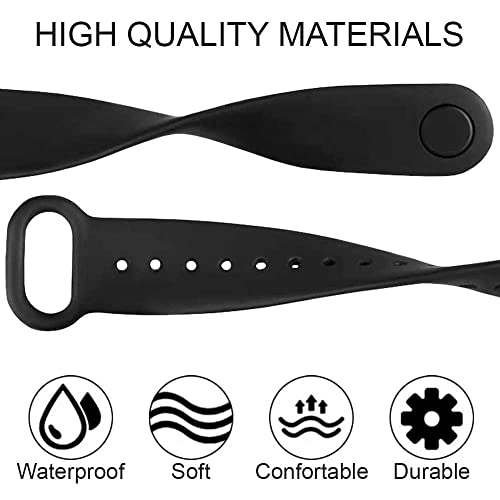 OcioDual Correa de Repuesto Compatible con Xiaomi Mi Smart Band 3 4 Negra Recambio Silicona Suave Flexible Pulsera Brazalete