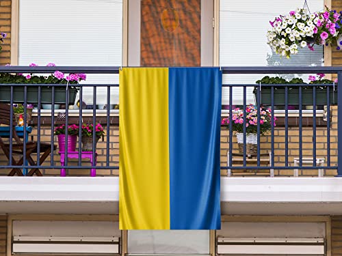 Oedim Bandera de Ucrania 150x85cm | Reforzada y con Pespuntes | Bandera con 2 Ojales Metálicos y Resistente al Agua