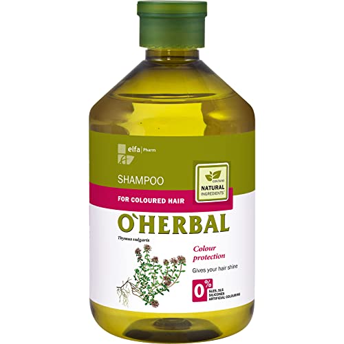 O'Herbal Champú Cabello/Pelo Teñido O Tintado Profesional Hidratante Natural Ecológico Sin Sulfatos Ni Siliconas Con Extracto De Tomillo O'Herbal 500Ml 500 ml