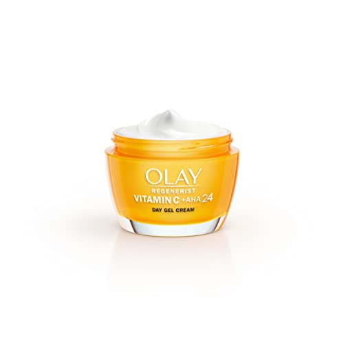 Olay Gel Crema De Día Vitamina C + AHA24, Con Vitamina C, AHA Y Niacinamida Para Un Tono De Piel Radiante Y Uniforme, 50 ml