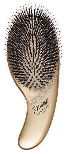 Olivia Garden Divine Cepillo para el cuidado y estilo del cabello - Paleta ergonómica con 100% de cerdas de Jabalí y Nylon para el cuidado diario de todo tipo de pelo.