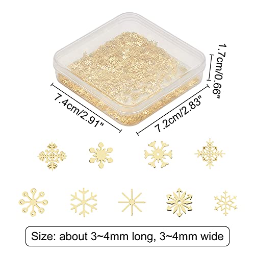 OLYCRAFT 990pcs Lentejuelas Brillantes para decoración uñas con Purpurina diseño Copo de Nieve y Estrella de Flores Accesorios para Manualidades para fundición de Resina y Arte uñas Brillante