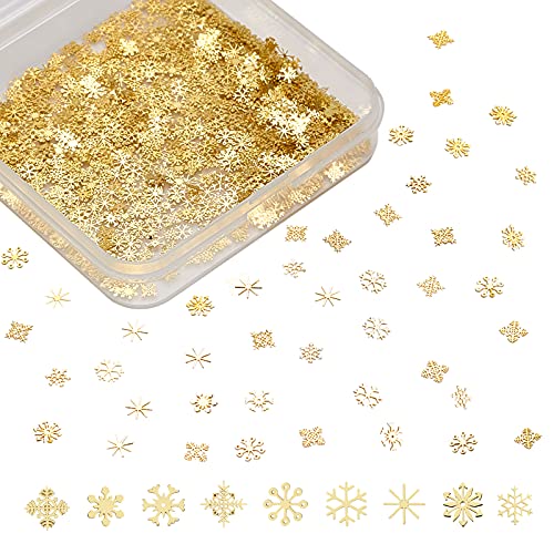 OLYCRAFT 990pcs Lentejuelas Brillantes para decoración uñas con Purpurina diseño Copo de Nieve y Estrella de Flores Accesorios para Manualidades para fundición de Resina y Arte uñas Brillante