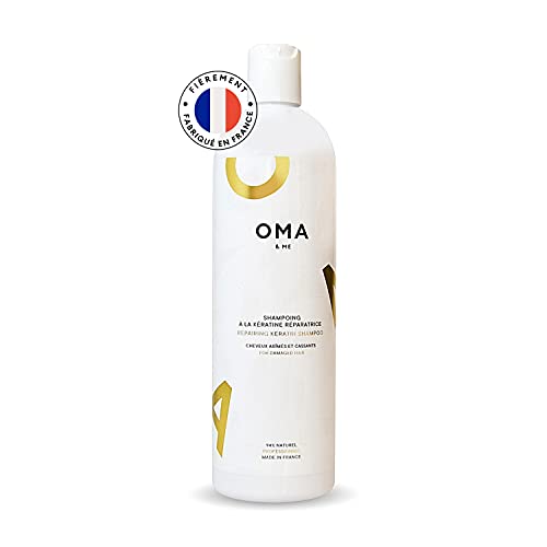 OMA & ME CHAMPU KERATINA - Tratamiento Keratina Cabello para el Pelo Seco y Dañado: Hidrata, Nutre y Repara - Champu natural con un 94% de Ingredientes Naturales - Champú (500ml)