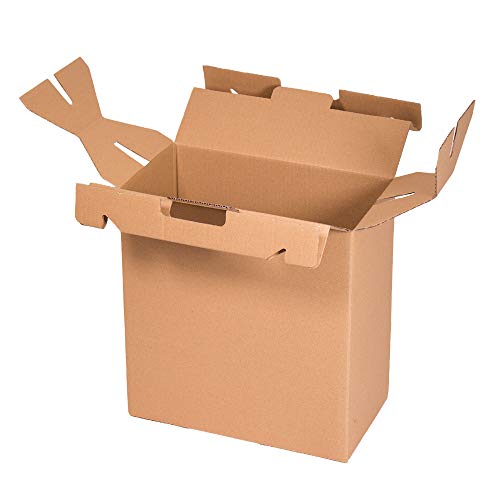 ONLY BOXES, Caja para Vino, Estuche de 6 Botellas de Vino, Caja para Lote de Navidad, Color marrón, 4 Unidades