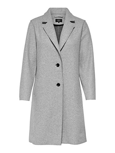 Only Onlcarrie Mel Coat Otw Abrigo, Light Grey Melange, 38 (Talla del Fabricante: 36) para Mujer