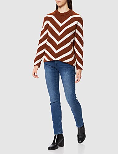 Only Onleliza L/S Pullover Knt Noos Suter Pulver, Mocha Bisque/Pattern:w. Coconut Milk, M para Mujer