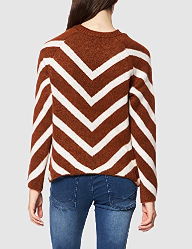 Only Onleliza L/S Pullover Knt Noos Suter Pulver, Mocha Bisque/Pattern:w. Coconut Milk, M para Mujer