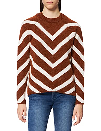 Only Onleliza L/S Pullover Knt Noos Suter Pulver, Mocha Bisque/Pattern:w. Coconut Milk, M para Mujer