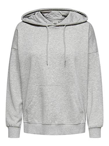 Only Onlfeel Life L/S-Sudadera con Capucha, Gris Claro, Small para Mujer