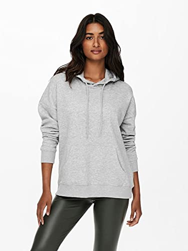 Only Onlfeel Life L/S-Sudadera con Capucha, Gris Claro, Small para Mujer