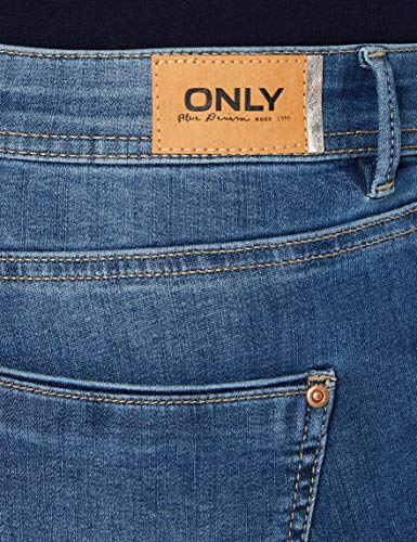 Only Onlwauw Life Mid Skinny Bj114-3 Vaqueros, Medium Blue Denim, 34 Large para Mujer