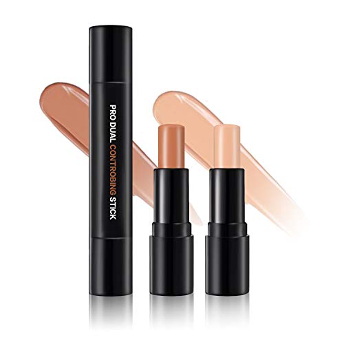 ONLYOILY composición doble 3D maquillaje de la cara Resalte Sombra Barra contorno de Lápiz Corrector Pen crema de textura (#02)