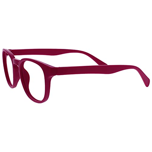 Opulize Pop Pack 2 Retro Redondo Mate Suave Pink Púrpura Hombres Mujeres Gafas De Lectura Bisagras Resorte RR2-45 +1,50