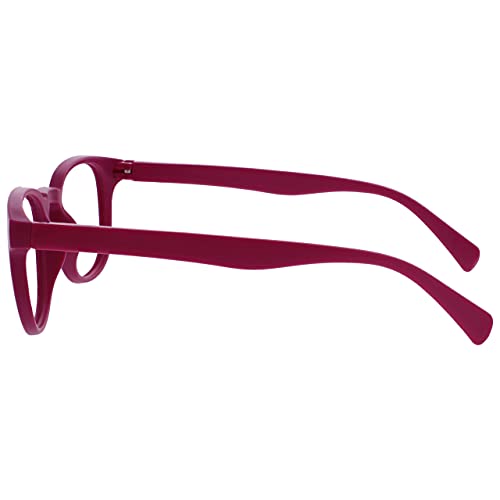 Opulize Pop Pack 2 Retro Redondo Mate Suave Pink Púrpura Hombres Mujeres Gafas De Lectura Bisagras Resorte RR2-45 +1,50