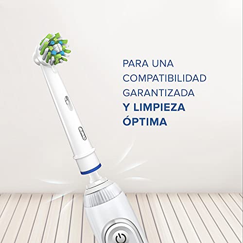 Oral-B CrossAction Clean Recambios Cepillo de Dientes Eléctrico, Pack de 6 Cabezales con Tecnología Clean Maximaiser, Blanco - Originales, (Tamaño Buzón)