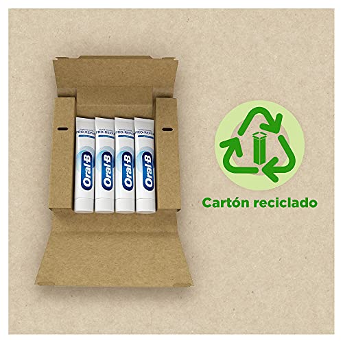 Oral-B Pasta de Dientes, Encías y Esmalte Pro-Repair, Blanqueante (Pack de 4 x 100ml), Protege las Encías y los Dientes Sensibles