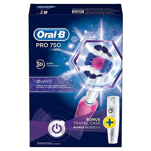 Oral-B PRO 750 3DWhite Adulto Cepillo dental oscilante - Cepillo de dientes eléctrico (330 g, 100 mm, 178 mm, 253 mm, 490 g, 1 pieza(s))