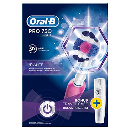 Oral-B PRO 750 3DWhite Adulto Cepillo dental oscilante - Cepillo de dientes eléctrico (330 g, 100 mm, 178 mm, 253 mm, 490 g, 1 pieza(s))