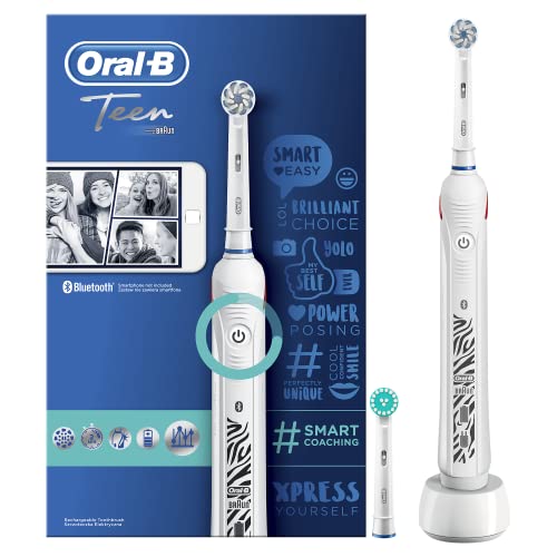 Oral-B Teen Teens Cepillo dental oscilante Blanco - Cepillo de dientes eléctrico (Batería, Batería integrada, Ión de litio, 1 pieza(s), 2 pieza(s))