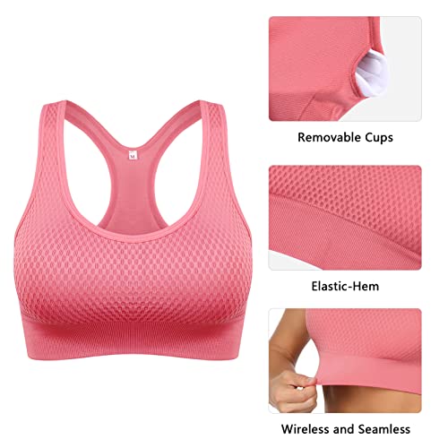 Orbescl Sujetador Deportivo Mujer Push up Top Racerback Bra sin Aros Buen Sujeción Sujetadores sin Costuras Transpirable Almohadillas Extraíbles Ropa Intenrior para Yoga Correr Diario