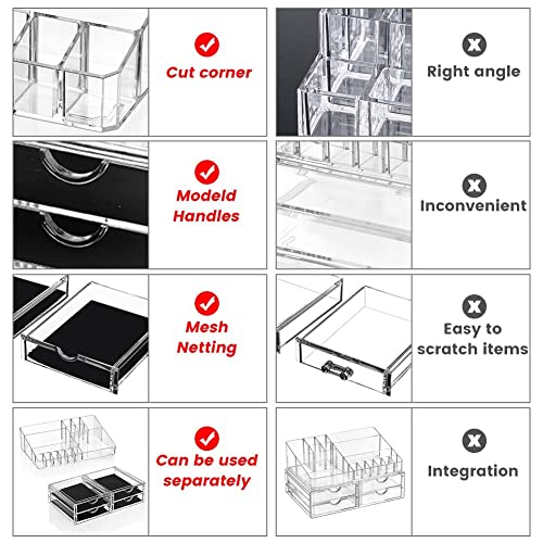 Organizador de Maquillaje Acrilico Grande: Caja Organizadores Cosmeticos Cremas Accesorios Perfumes Guardador Cajones - Makeup Skincare Perfumes Organizer Transparente Tocador Expositor Pintalabios