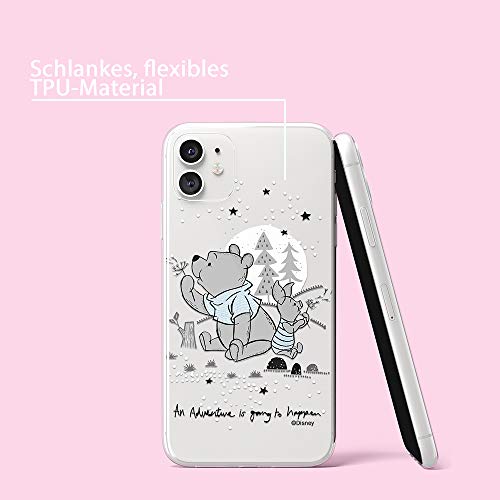 Original y con Licencia Oficial Disney Winnie The Pooh Funda de teléfono móvil para iPhone 11 Adaptación óptima a la Forma del Smartphone, Cubierta Protectora de Silicona, parcialmente Transparente