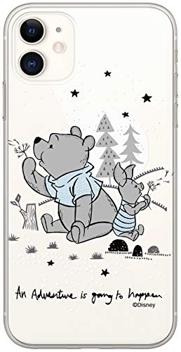 Original y con Licencia Oficial Disney Winnie The Pooh Funda de teléfono móvil para iPhone 11 Adaptación óptima a la Forma del Smartphone, Cubierta Protectora de Silicona, parcialmente Transparente