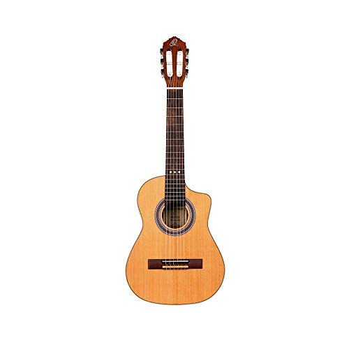 Ortega Requinto Series Guitarra acústica 6 cuerdas - Tapa de cedro, RQC25