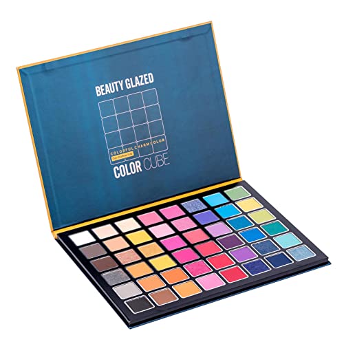 ORTUH Paleta de Sombras de Ojos de 48 Colores, Texturas Brillantes y Luminosas Mate, Sombra de Ojos arcoíris Impermeable de Larga duración para Maquillaje de Invierno Maquillaje Diario