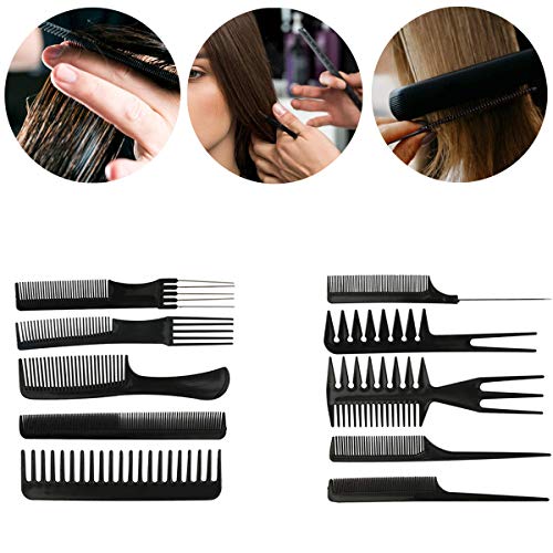 OSUTER 2PCS Capa Bata de Peluqueria Profesional Respirable Capa Delantal de Peluquería con 10PCS Peluquería Peines para Uso en Casa y Salón