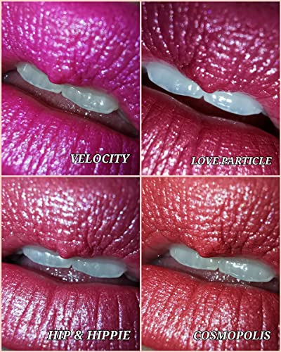 OULAC Metálico Brillar Pintalabios, Brillo 3D De larga duración Alto pigmentado y de alto impacto, Impermeable y resistente al sudor Color de maquillaje Lápiz Labial, 4,3 g, Hip y hippie (11)